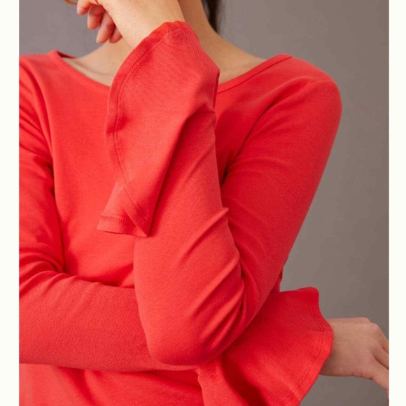 Anthropologie Flouncy Red Top - New - Size XL - Picture 2 of 5